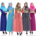 2015 Latest Fashion Long Sleeve Chiffon Muslim Abaya Dress